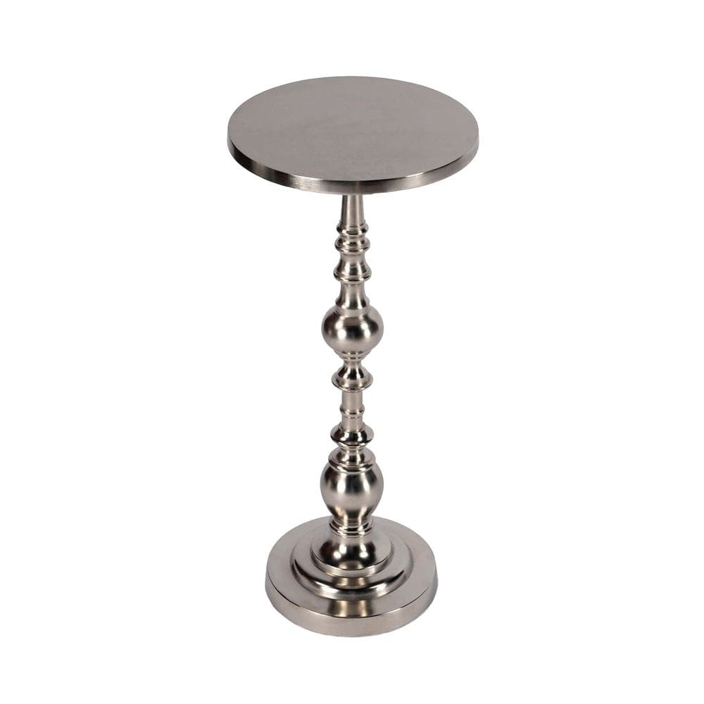 Mesa final Offex Transitional Round Nickel Pedestal Silver