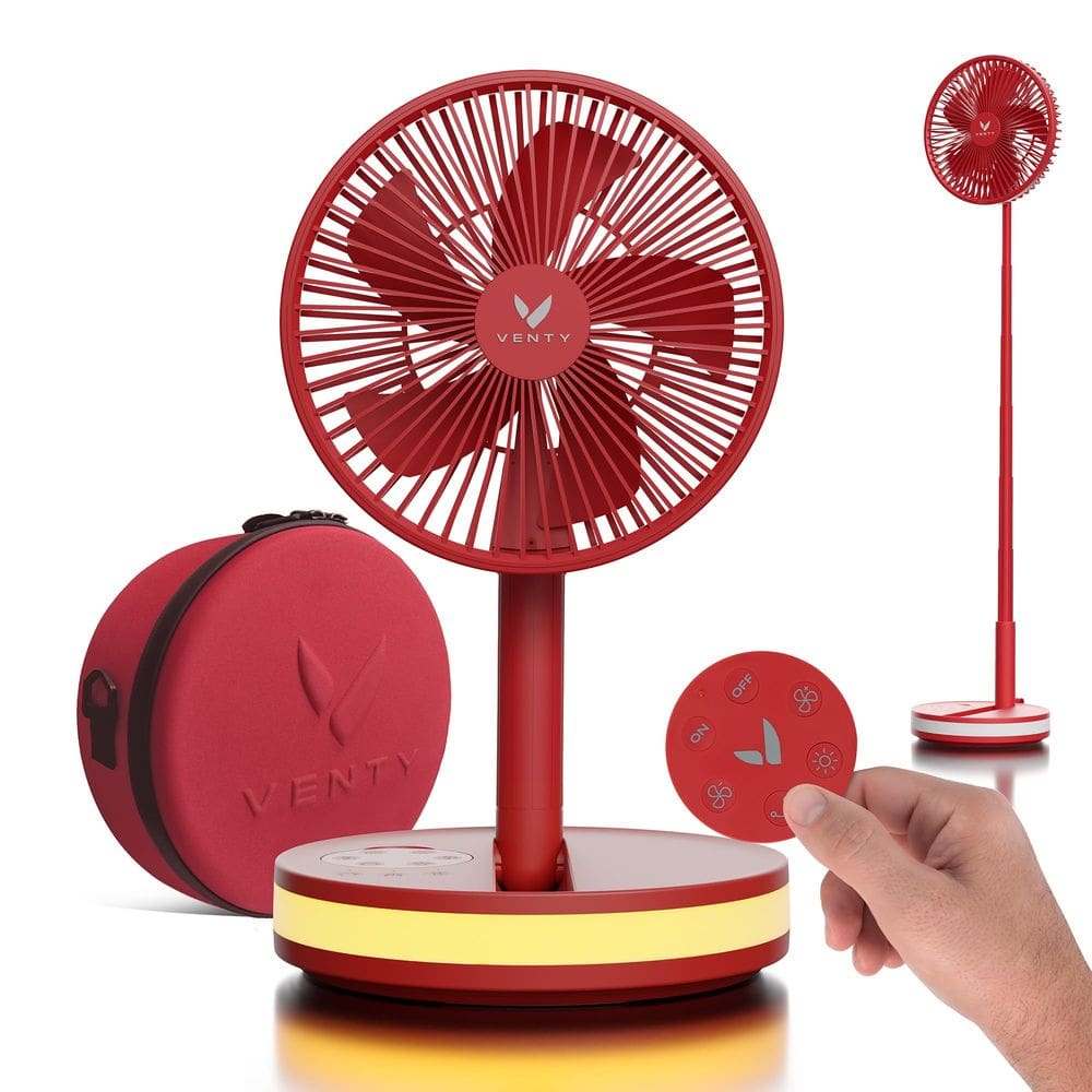 Ventilador portátil VENTY Wireless Bateria de 4 velocidades com LED vermelho
