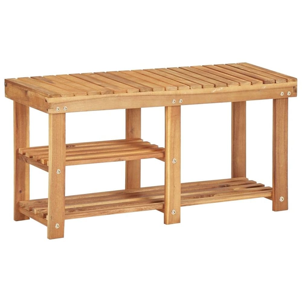 Sapateira/banco vidaXL Compact Solid Acacia Wood 2 prateleiras