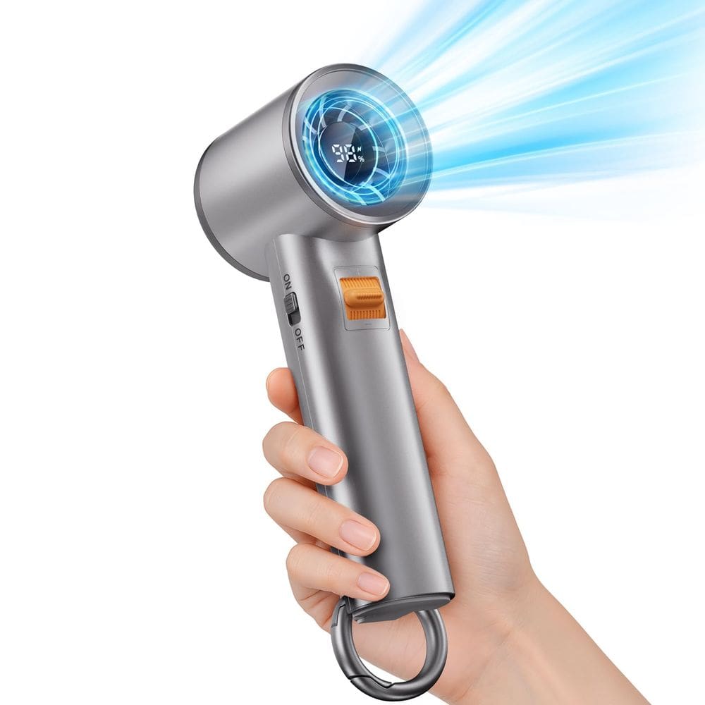 Ventilador Turbo Portátil Portátil Xyphora 5000mAh 20Hrs Cinza