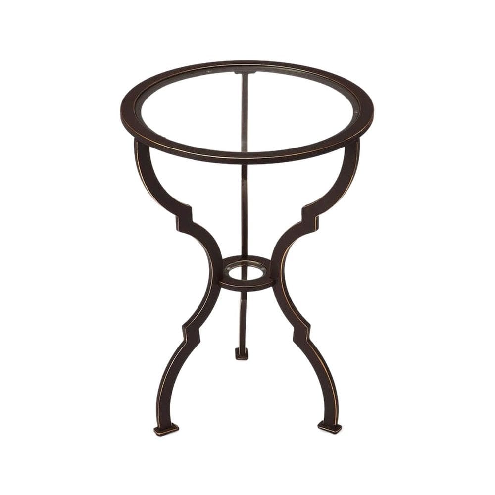 Mesa final Butler Yvonne Metal Hourglass Base Black Finish