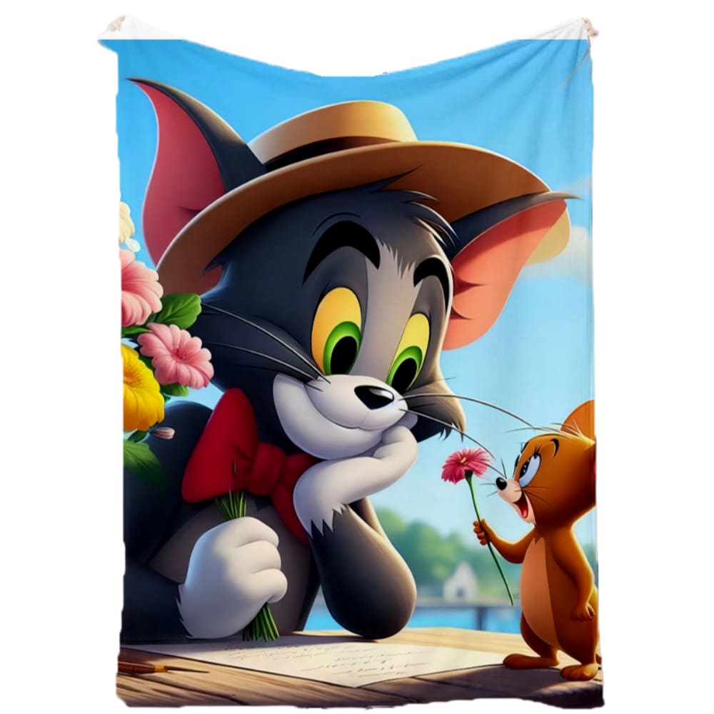 Cobertor SANMU Flannel Halloween Tom Cat and Jerry Pattern