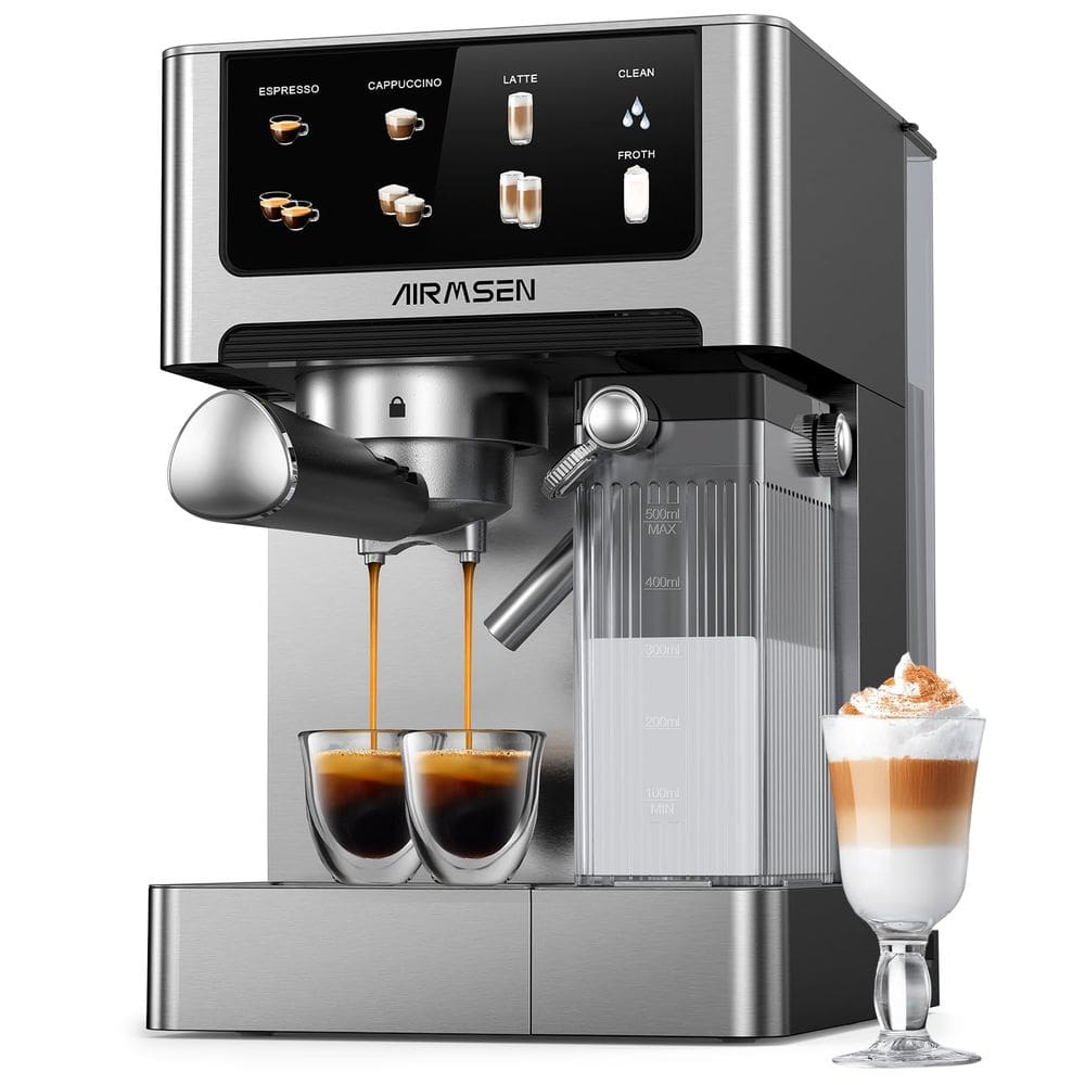 Máquina de café expresso AIRMSEN 20 Bar com batedor de leite 1.8L 1350W