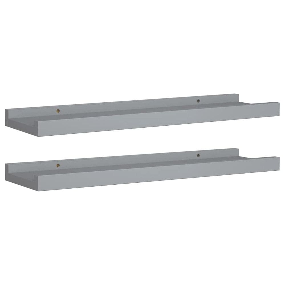 Prateleiras de borda para molduras montadas na parede vidaXL cinza MDF