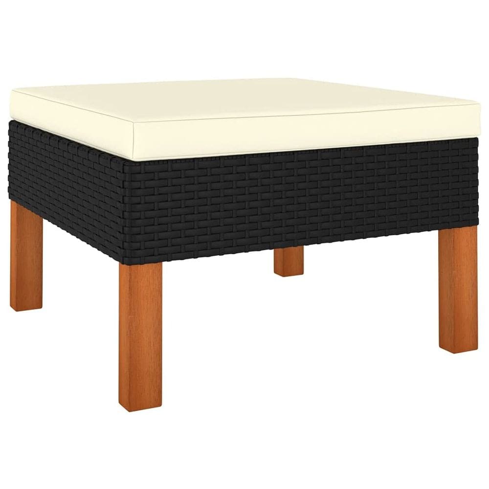 Espreguiçadeira vidaXL Mobiliário de exterior Poly Rattan Black