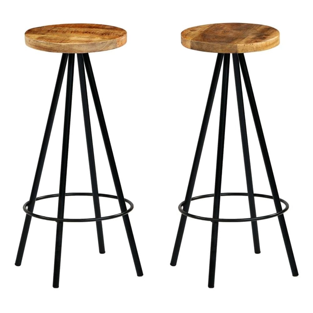Conjunto de bancos de bar vidaXL Rustic Industrial Design em madeira de manga
