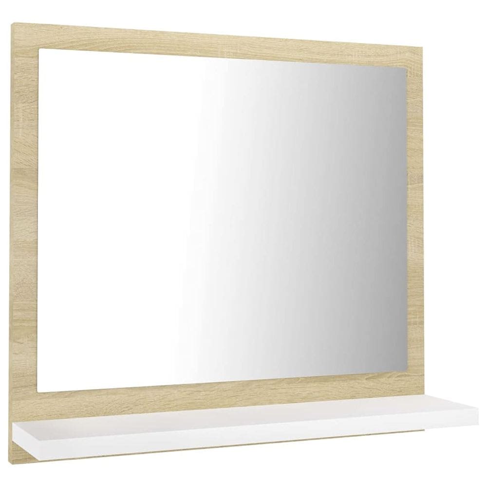 Espelho de banheiro vidaXL Contemporary com prateleira 40x10x37cm branco