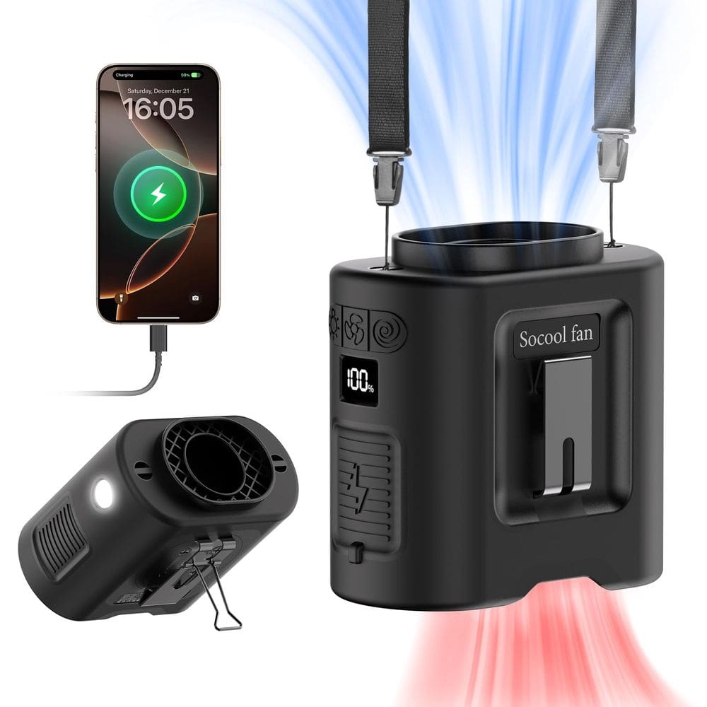 Ventilador de cintura portátil Socool 14500mAh Recarregável 67H Cooling