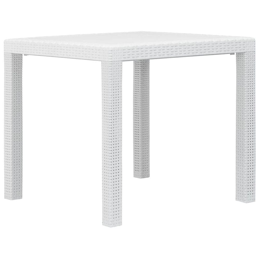Mesa de pátio ao ar livre vidaXL Plastic Rattan Look White