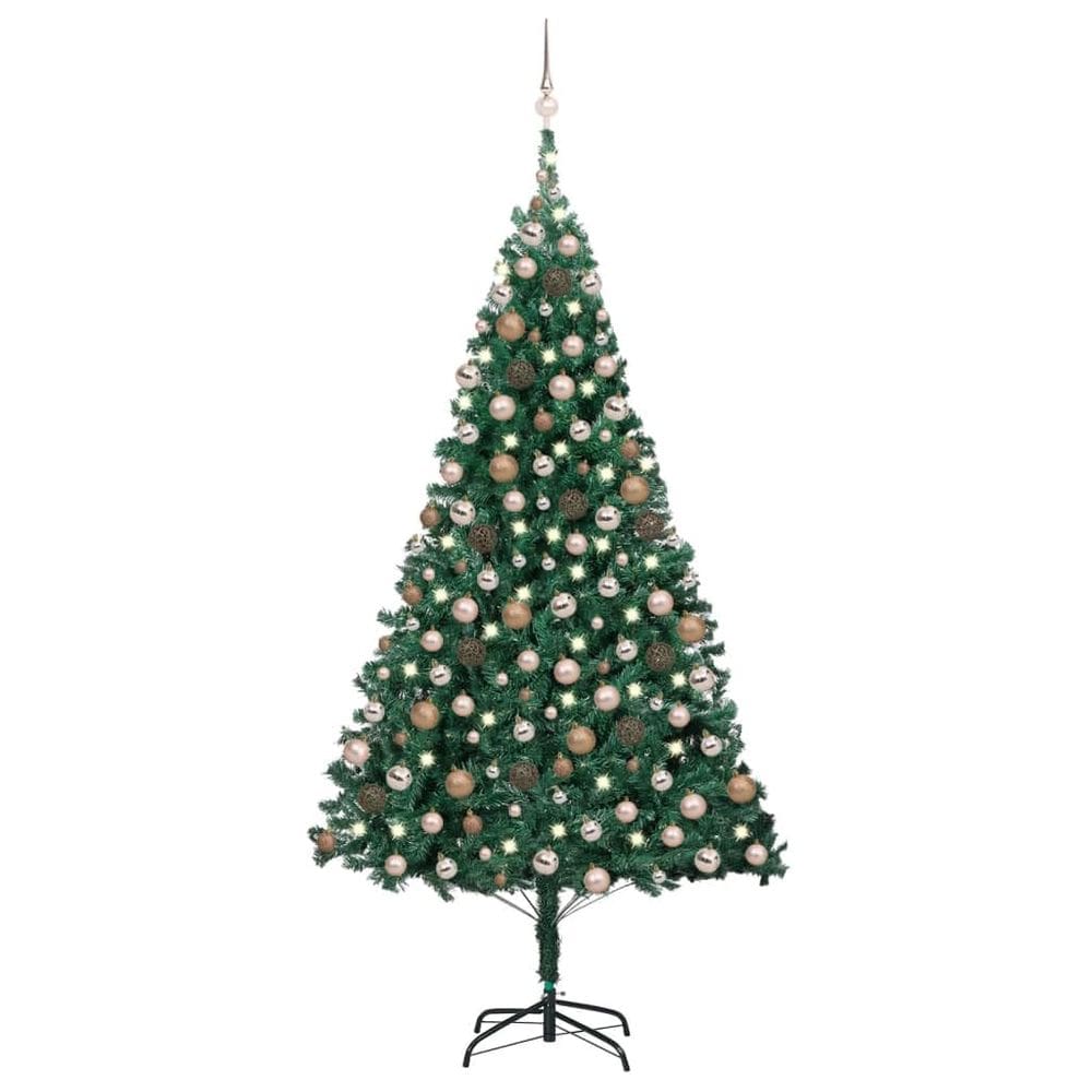 Árvore de Natal artificial vidaXL com luzes LED 210 cm verde