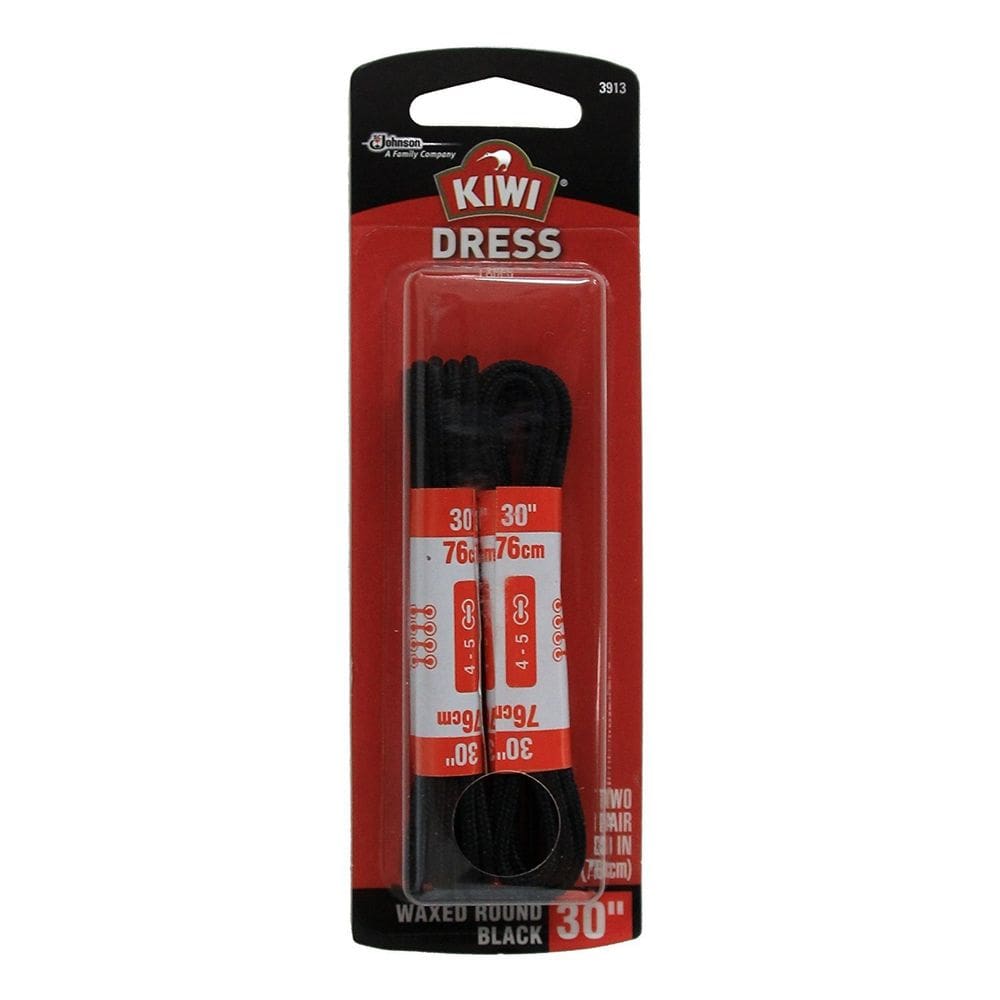 Vestido redondo encerado Kiwi com cadarços, preto, 40 cm (2 pares)