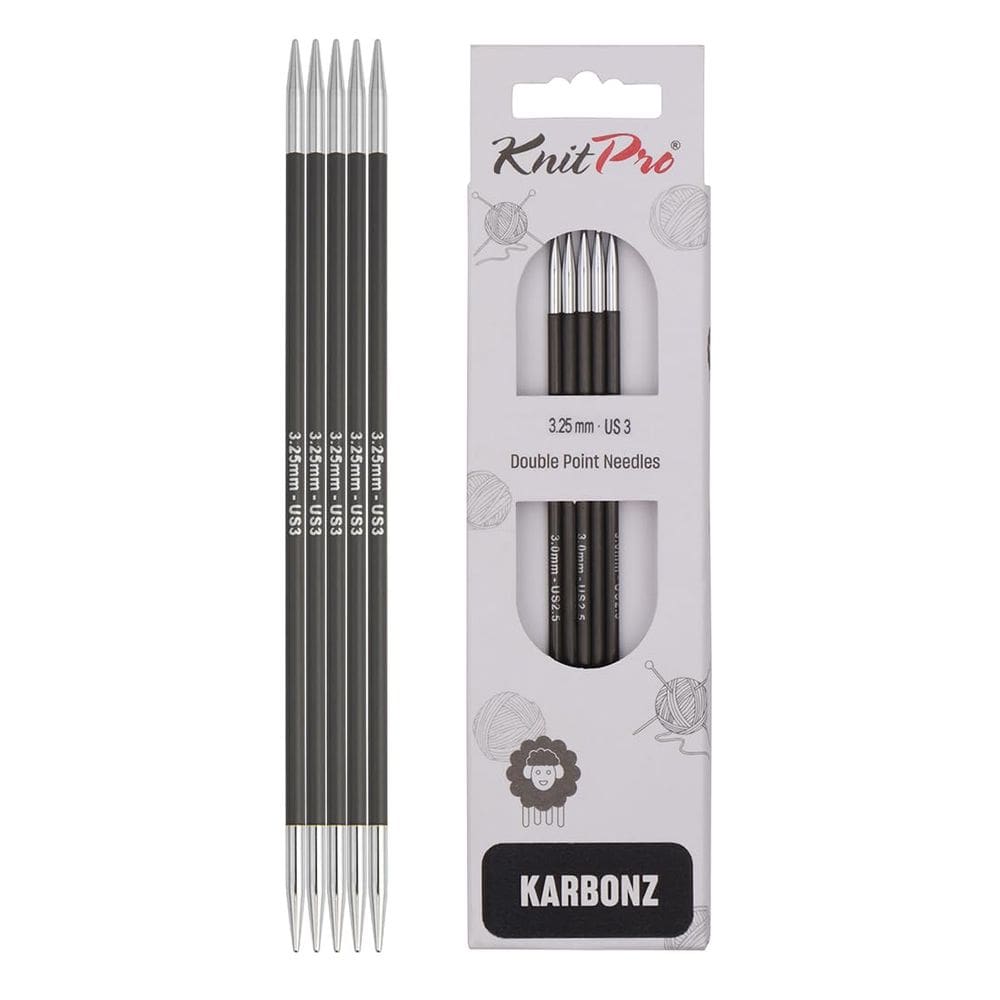 Agulhas de ponta dupla KnitPro Karbonz 6 (15 cm) US 3 (3,25 mm)