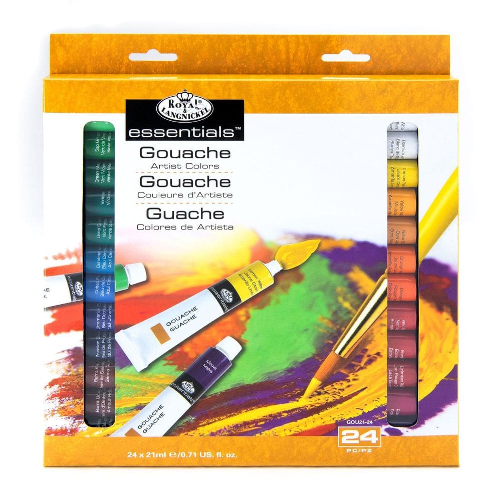Tinta tubular Guache Color Artist Royal & Langnickel, 21 ml, pacote com 24