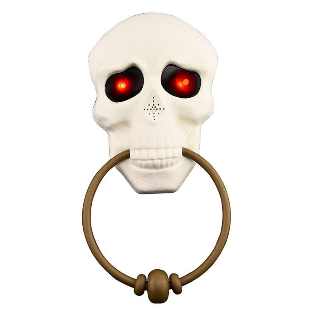 Coroa de malha de caveira de rosa vermelha com decoração de terror de Halloween