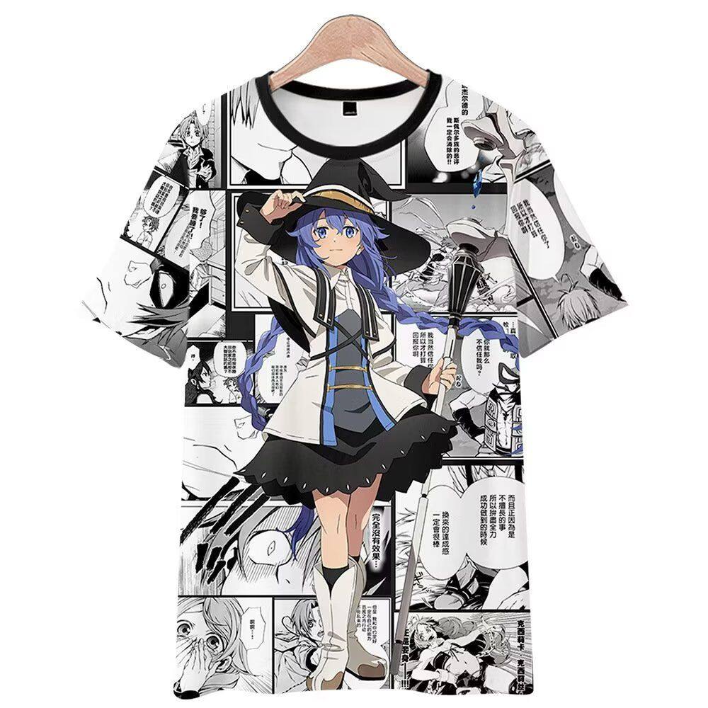 T-shirt anime Mushoku Tensei COS em torno de impressão 12D su