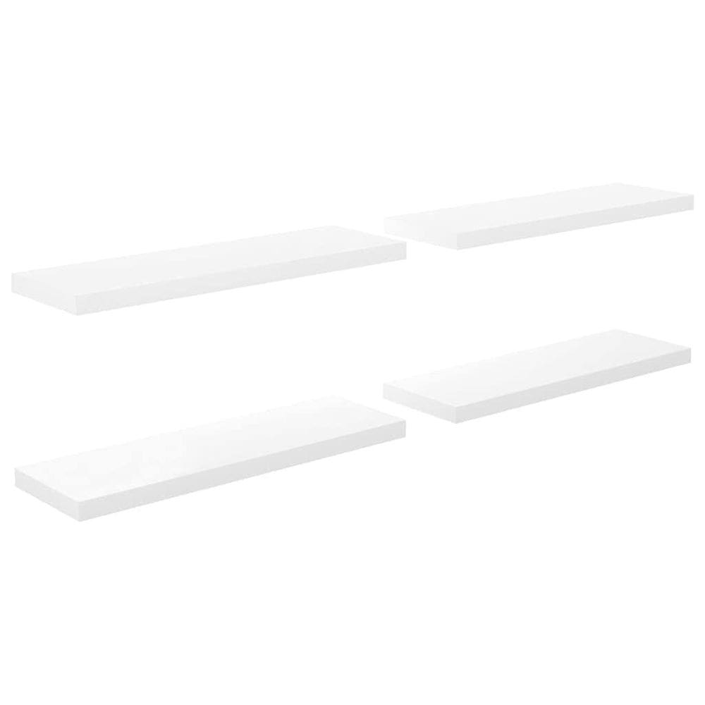 Prateleiras de parede flutuantes vidaXL High Gloss White, conjunto de 4