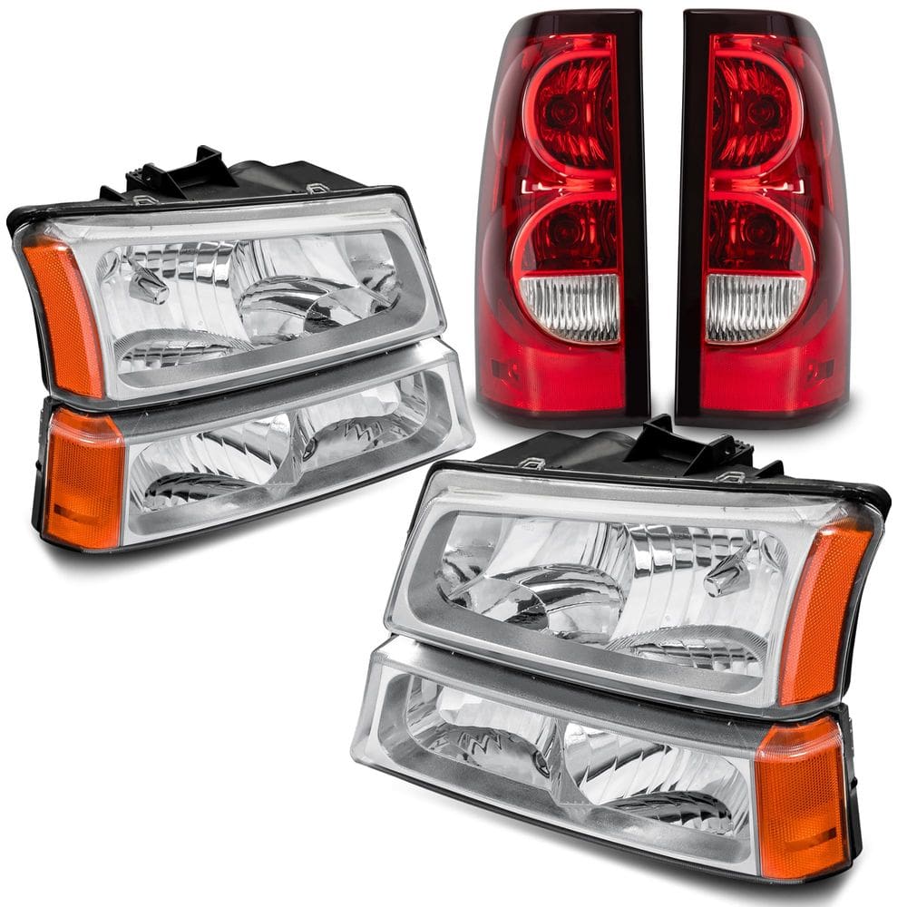 Montagem do farol + par de lanternas traseiras vermelhas Chevrolet Silverado