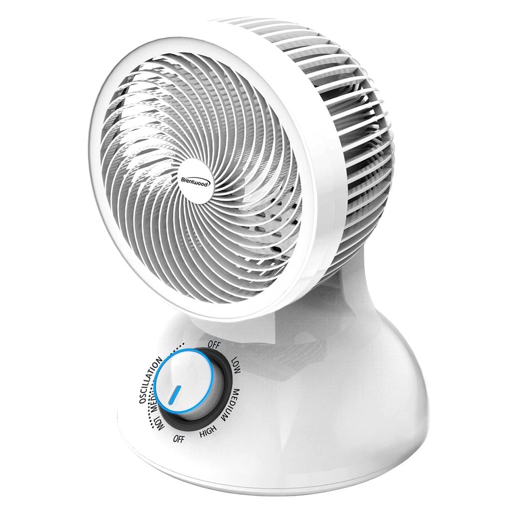 Ventilador Brentwood Air Circulator Desktop de 3 velocidades e 6 polegadas branco