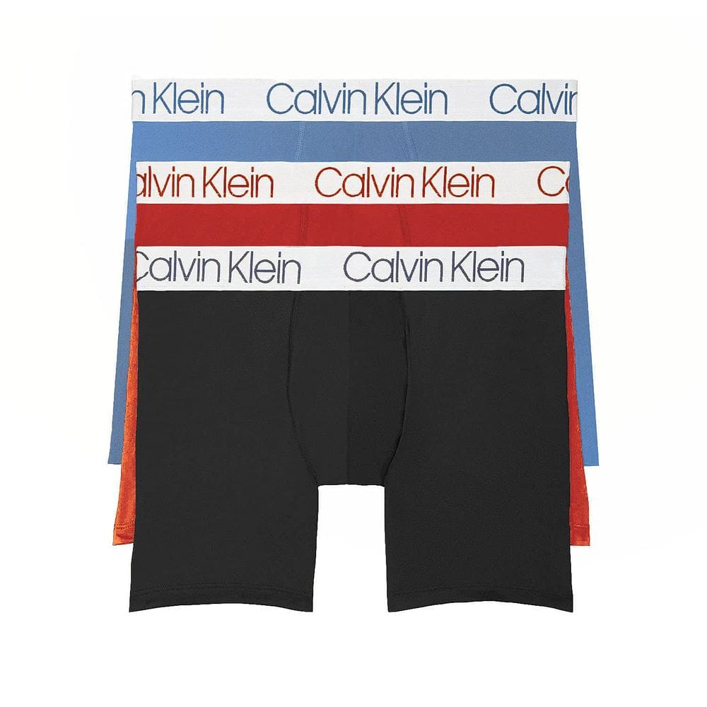 Cuecas boxer de microfibra Calvin Klein para homens, pacote com 3