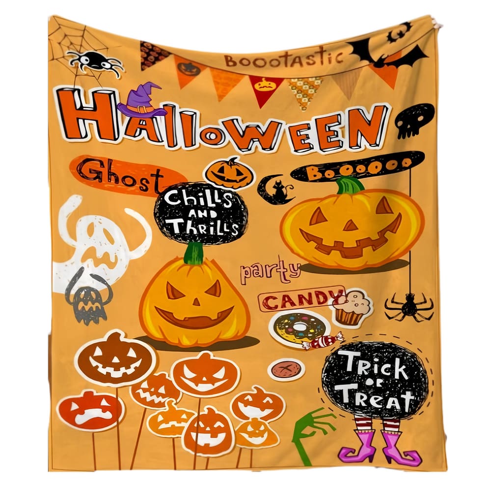 Cobertor SANMU Flannel Soft Anime Halloween Jack-O-Lantern