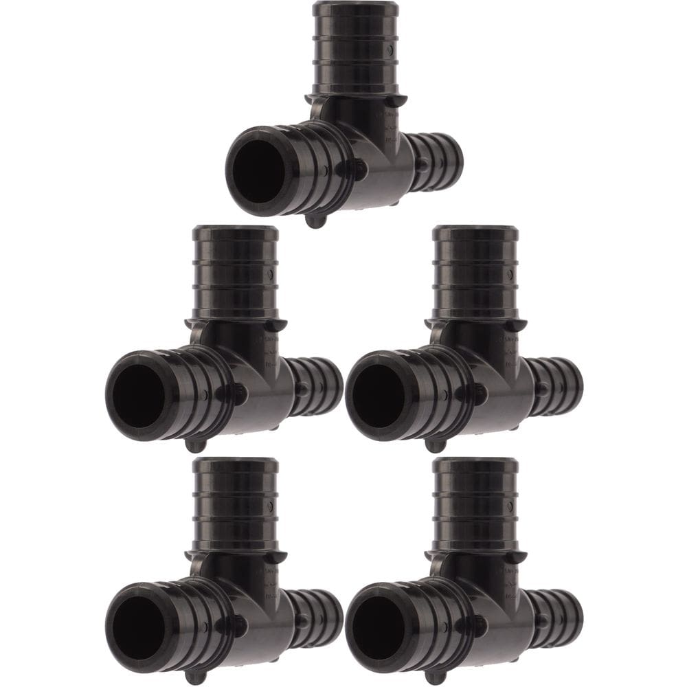 Camiseta SharkBite Poly Crimp Reducing de 3/4 x 1/2 x 3/4 polegadas, pacote 5