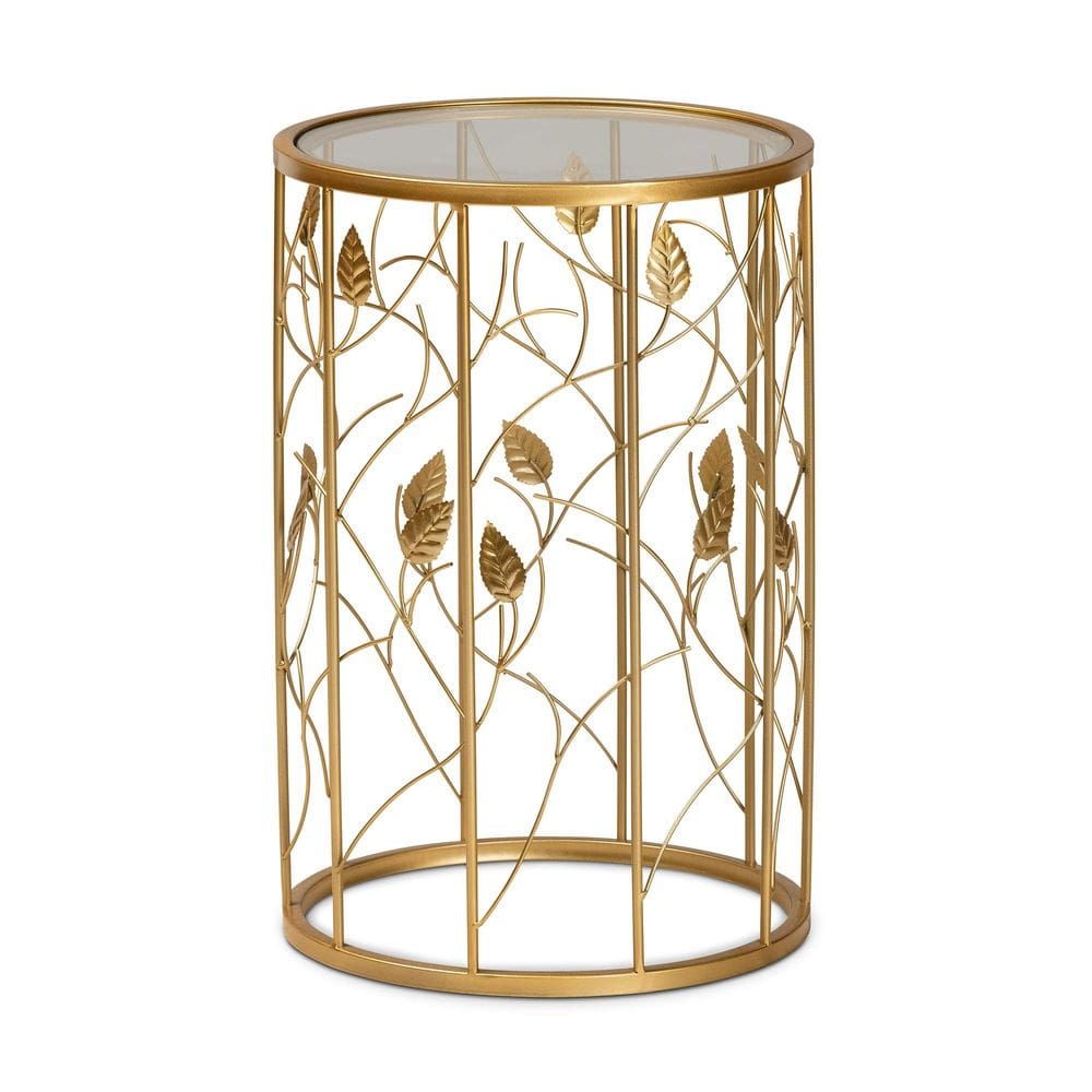 Mesa de cabeceira Baxton Studio Anaya Modern Glam Metal Glam Glass