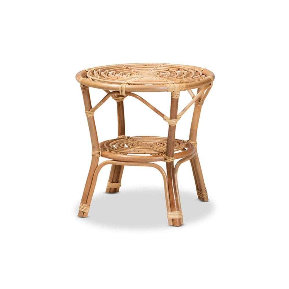 Mesa de café Baxton Studio Cariel Modern Rattan Natural Brown
