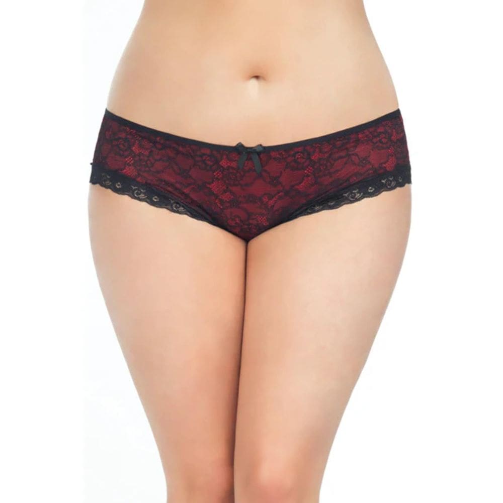 Lingerie Oh là là Chéri Raissa Cage Panty vermelha para mulheres 1X/2X