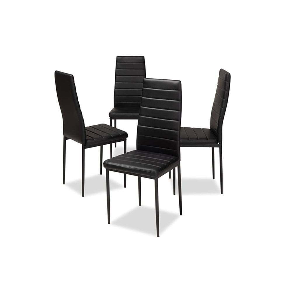 Cadeira de jantar Baxton Studio Armand Black Faux Leather