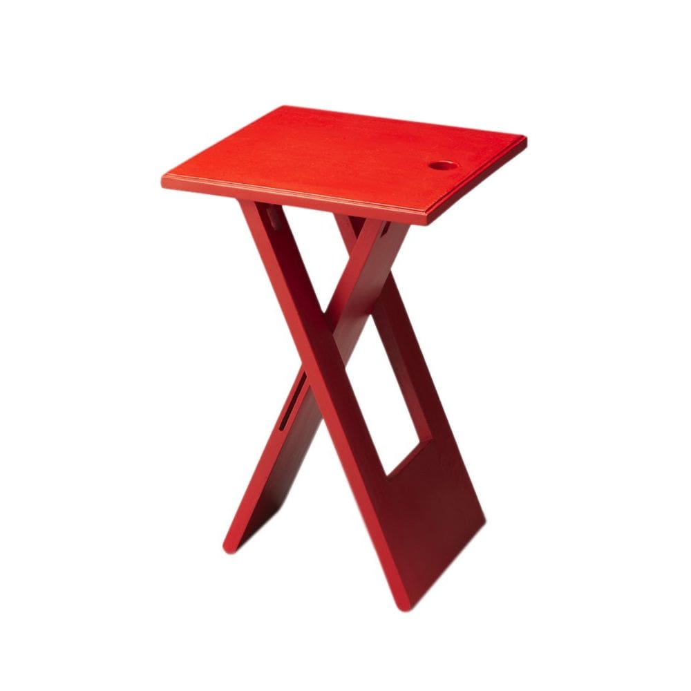 Mesa dobrável de café Offex Hammond Red Wood 18 cm de altura