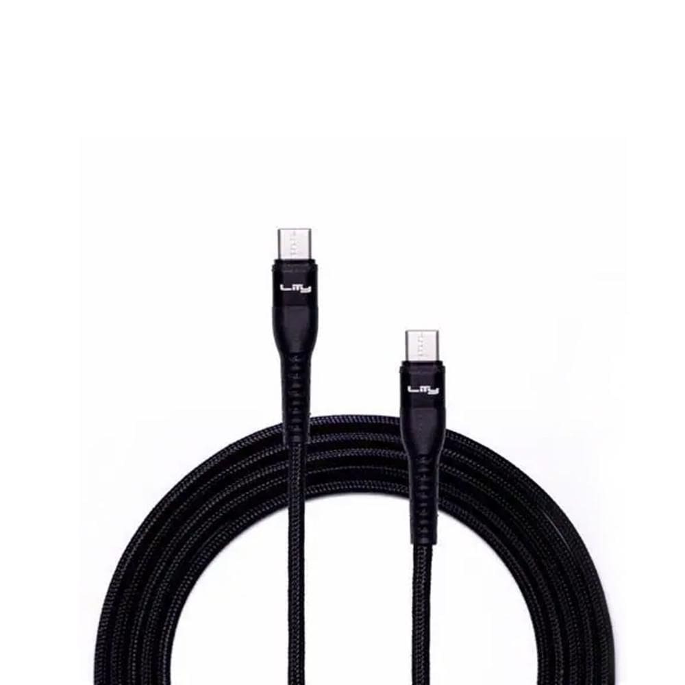 Cabo USB-C para USB-C nylon Preto 2m 60W C12P - Lity