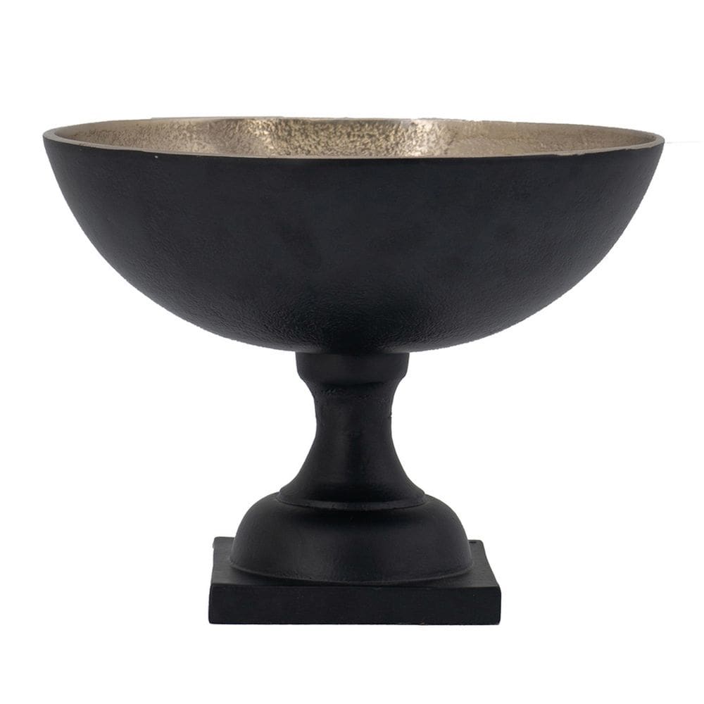 Taça Benzara BM302693 Pedestal de 25 cm Vintage Dourado Preto