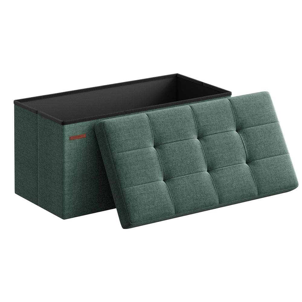 Banco otomano de armazenamento SONGMICS Mazie 76x38x38cm Verde retrô