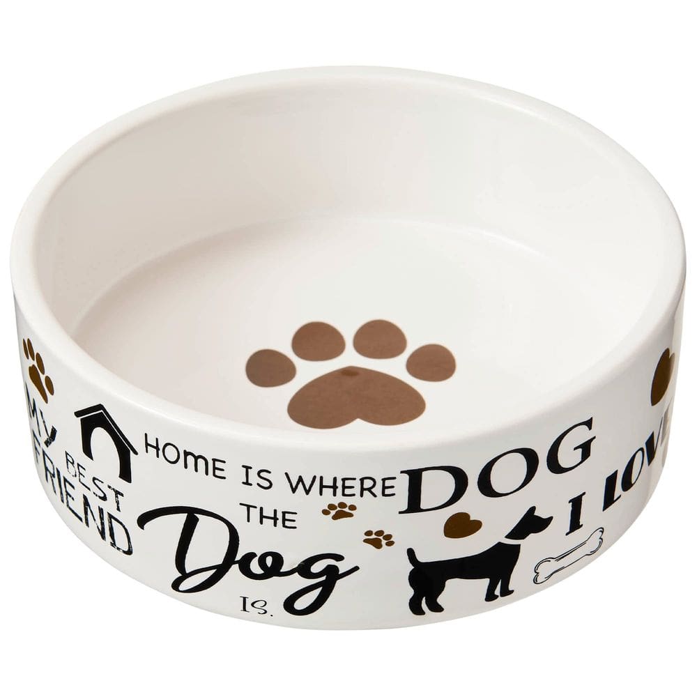 Taça de comida/água SPOT I Love Dogs, prato de cerâmica para animais de estimação