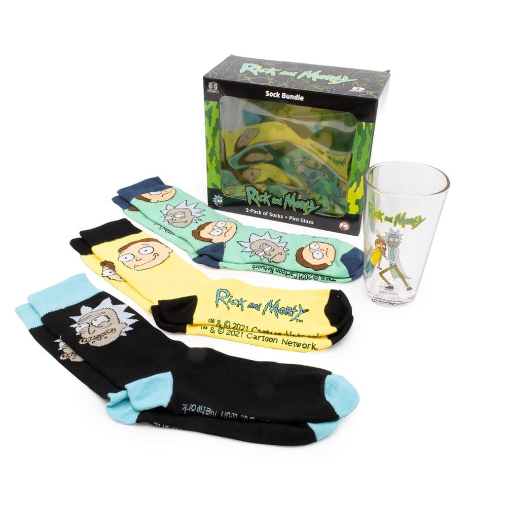 Conjunto de presentes Culture Fly Rick and Morty Pint Glass and Sock