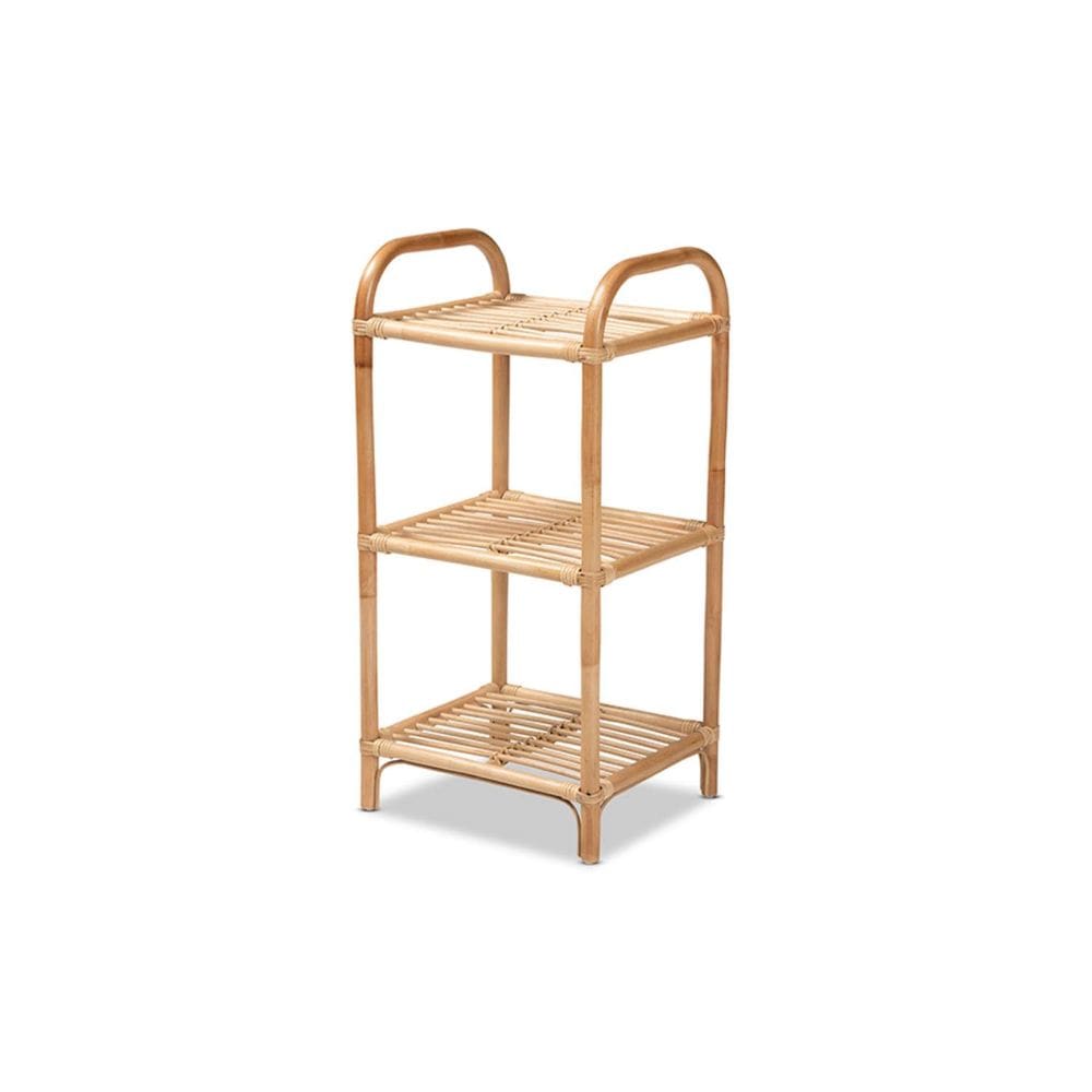 Prateleira de exibição Baxton Studio Barras Modern Bohemian Rattan