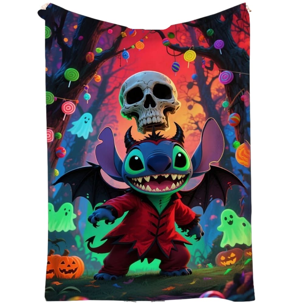 Cobertor SANMU Flannel Halloween Stitch Pattern de primeira qualidade