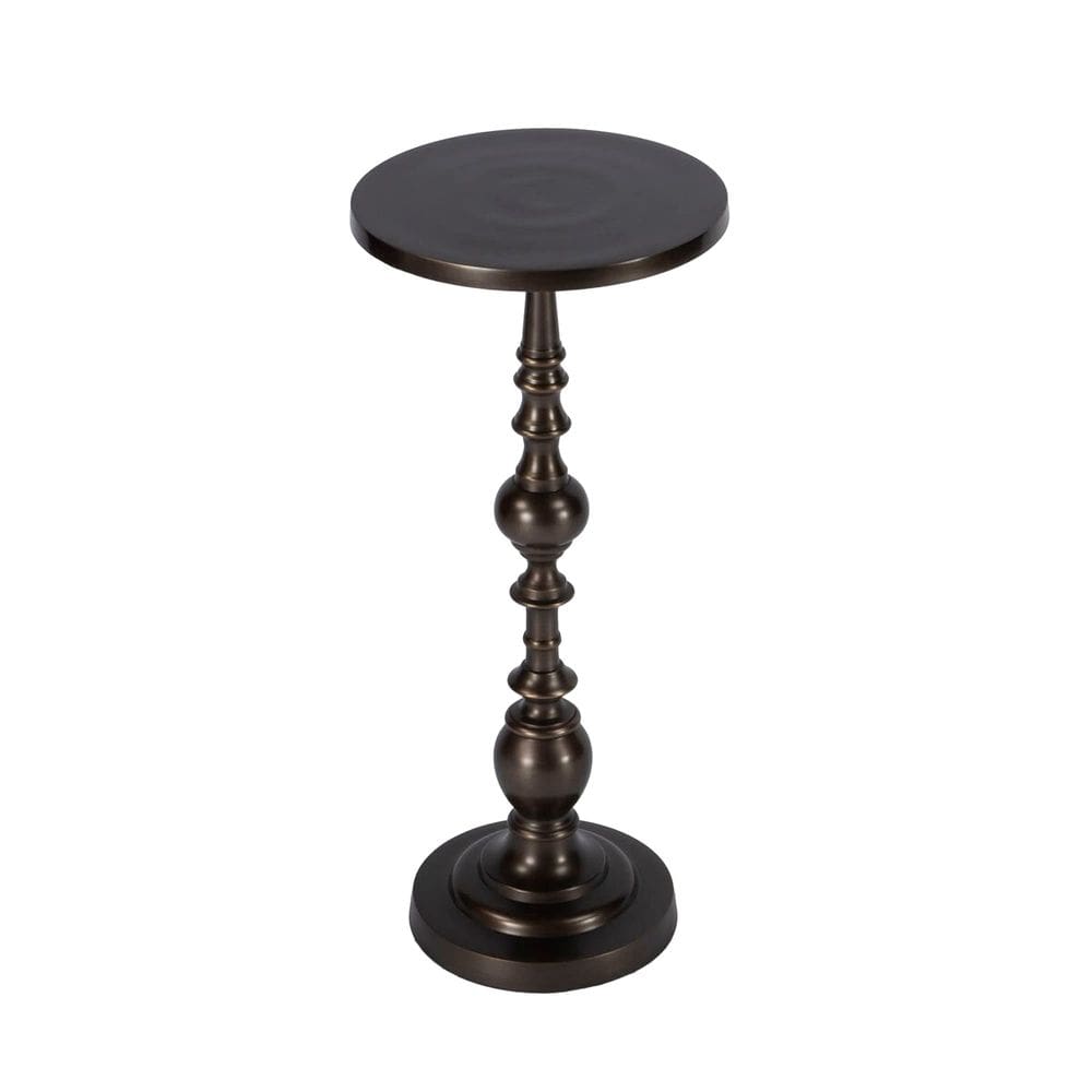 Mesa final Offex Transitional Round Bronze Pedestal Alumínio