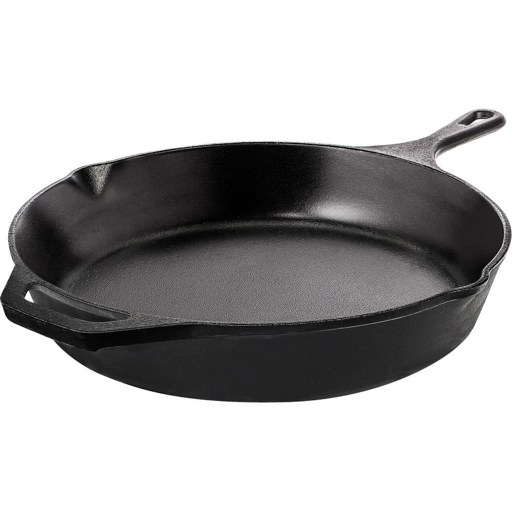 Frigideira de ferro fundido Utopia Kitchen 30 cm, preta pré-temperada