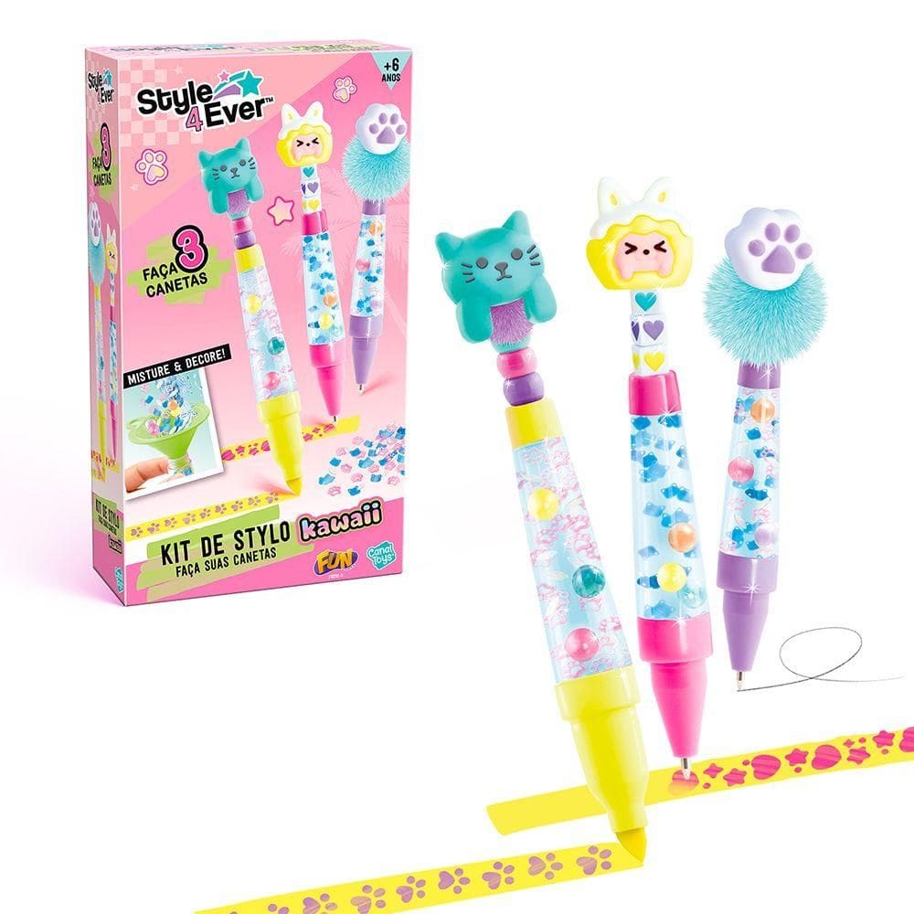 Fun Kit de Stylo Faça Suas Canetas Kawaii - Fun Divirta-se