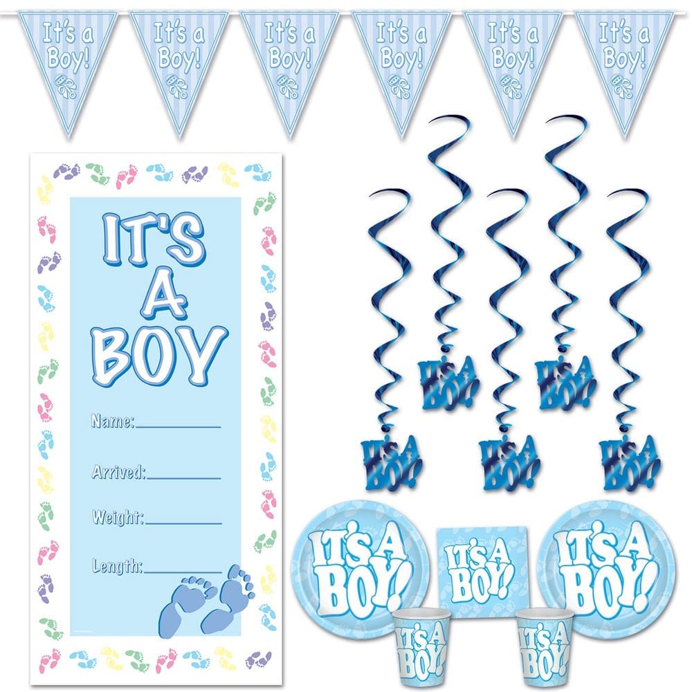Conjunto de suprimentos para festas para chá de bebê It`s A Boy! Beistle