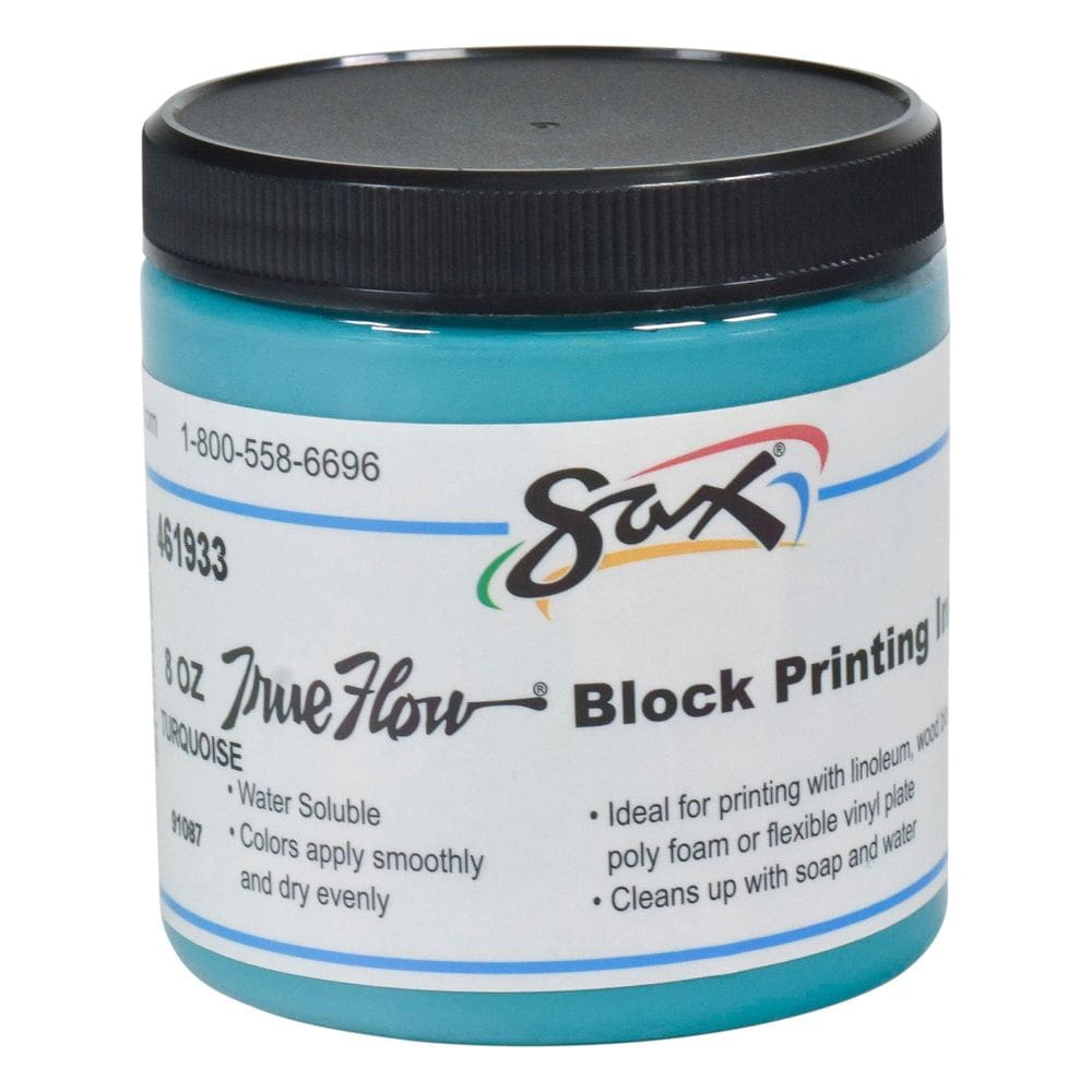Tinta de impressão em bloco Sax True Flow Solúvel em Água 240 mL Turquesa