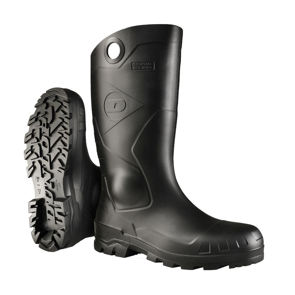 Botas DUNLOP Chesapeake pretas impermeáveis em PVC tamanho 11 EUA