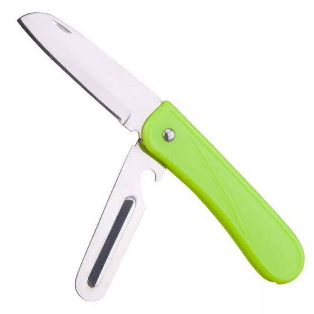 Faca de frutas WOIWO em aço inoxidável dobrável verde 32g