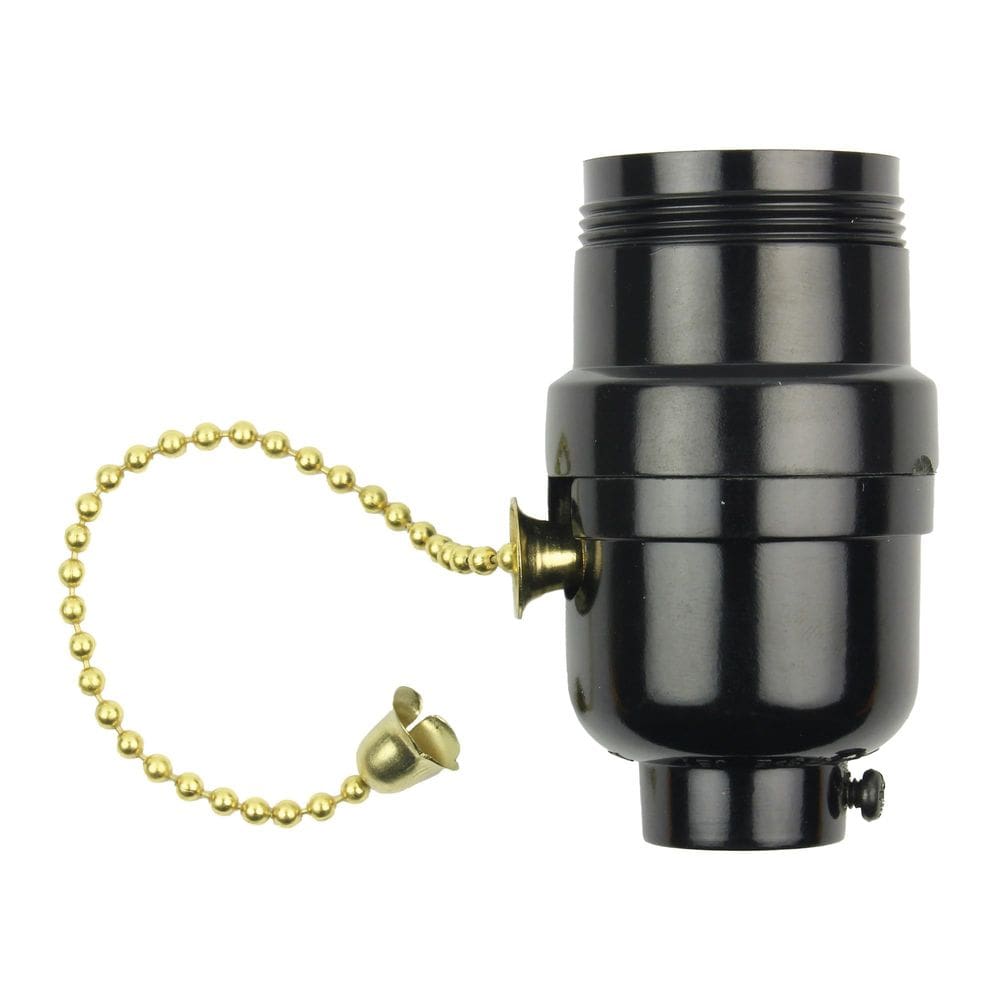 Soquete Jandorf 60534 Phenolic On/Off Pull Chain preta