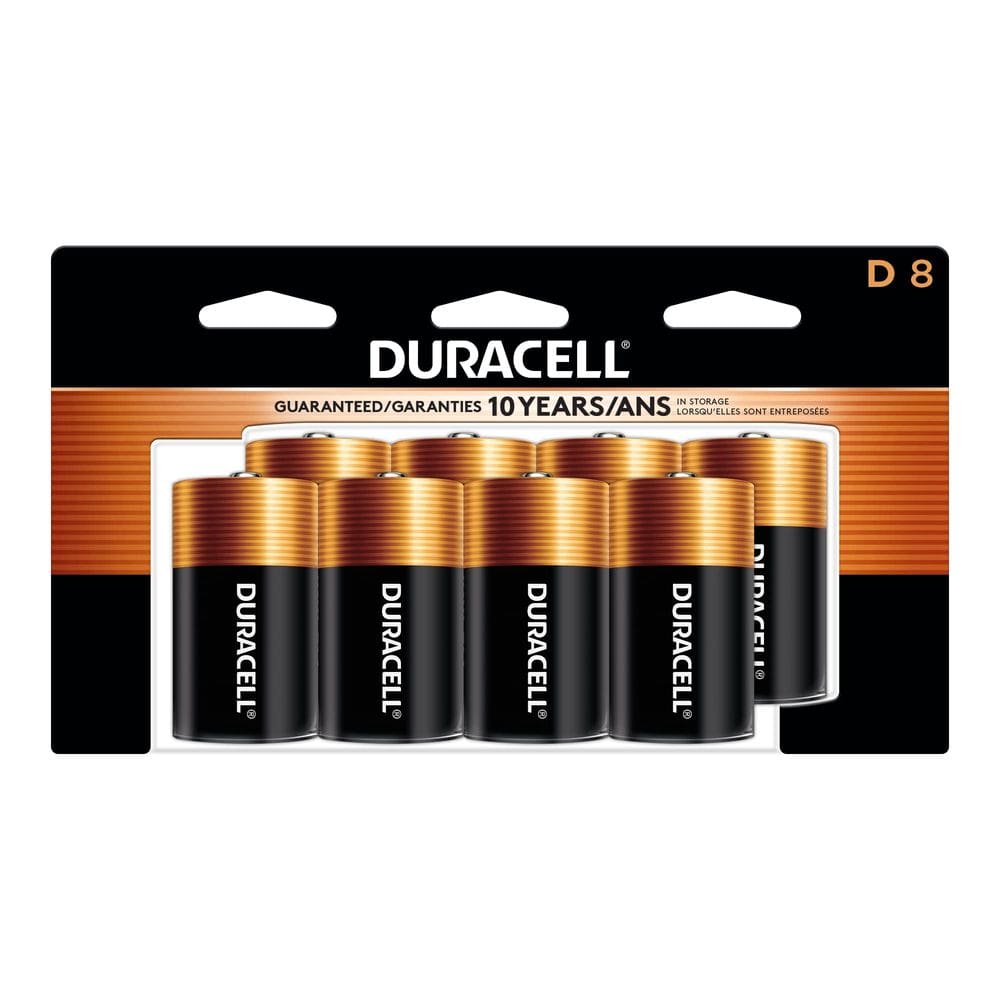 Bateria Duracell Coppertop D, pacote com 8 unidades, potência de longa duração