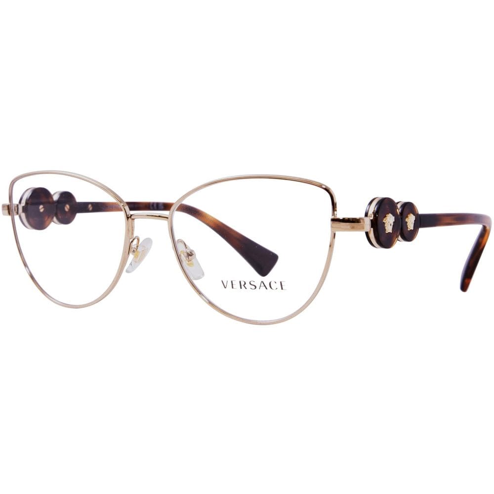 Óculos Versace VE 1284 1489 Cat Eye Gold 55 mm para mulheres