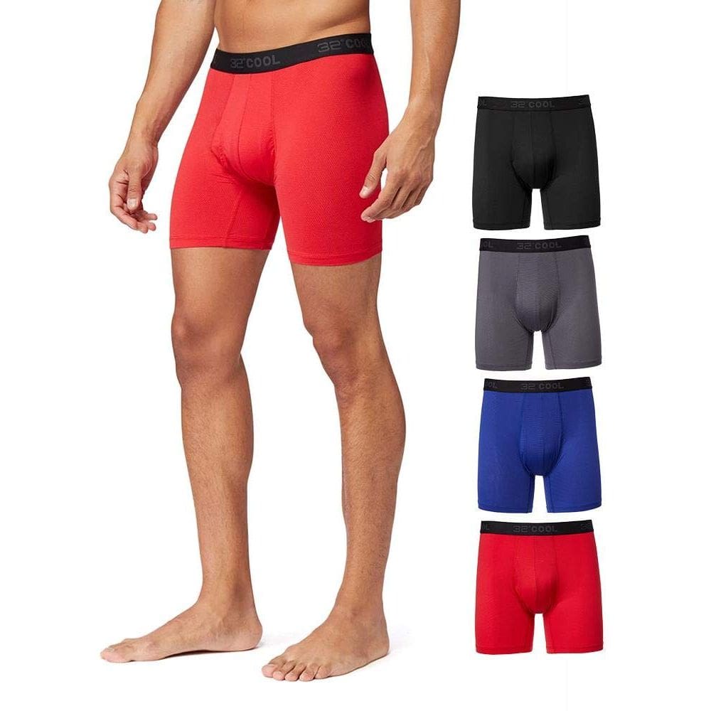 Cueca boxer masculina COOL Active Mesh 32 graus, pacote com 4 unidades, preta, GG