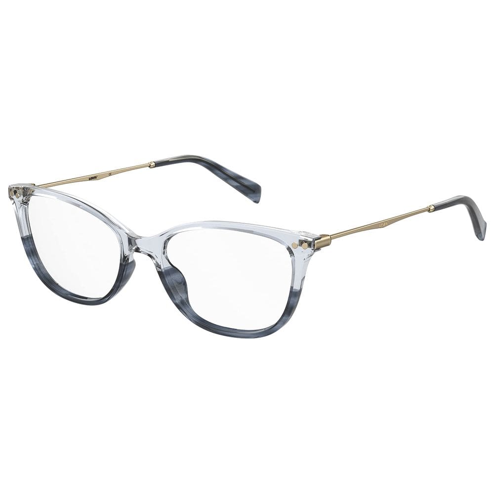 Armações de óculos Levi`s LV 5021 Cat Eye Blue Horn para mulheres