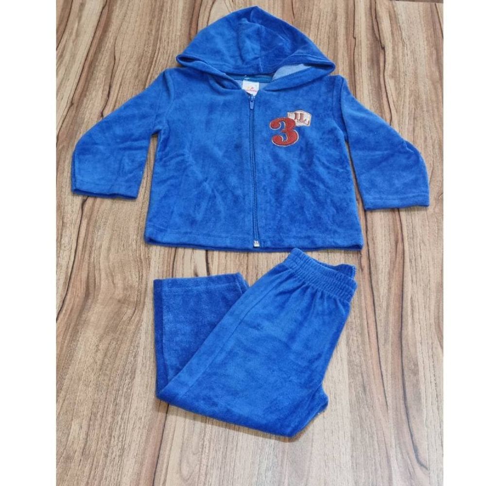 Conjunto Infantil Masculino Inverno Isensee Com Capuz Azul 1